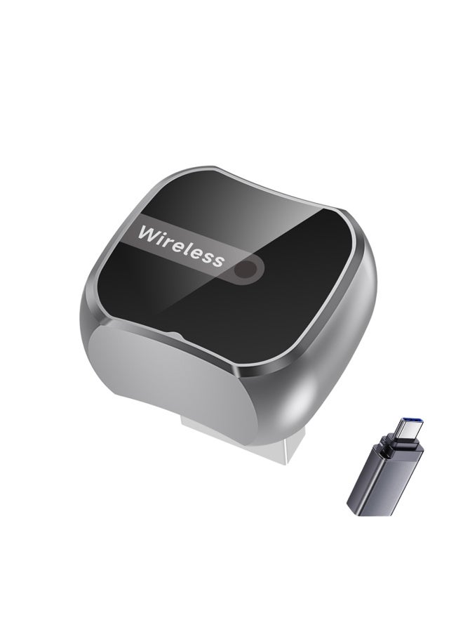 SYXUMLKLS 2-in-1 Wireless CarPlay & Android Auto Adapter, Plug & Play CarPlay Dongle Converts Wired to Wireless,No Delay, Compact Design for iPhone & Android with USB/USB-C Port - Image 1